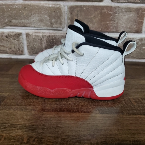 Nike Air Jordan 12 retro cherry TD white red toddler size 10c - Picture 4 of 6